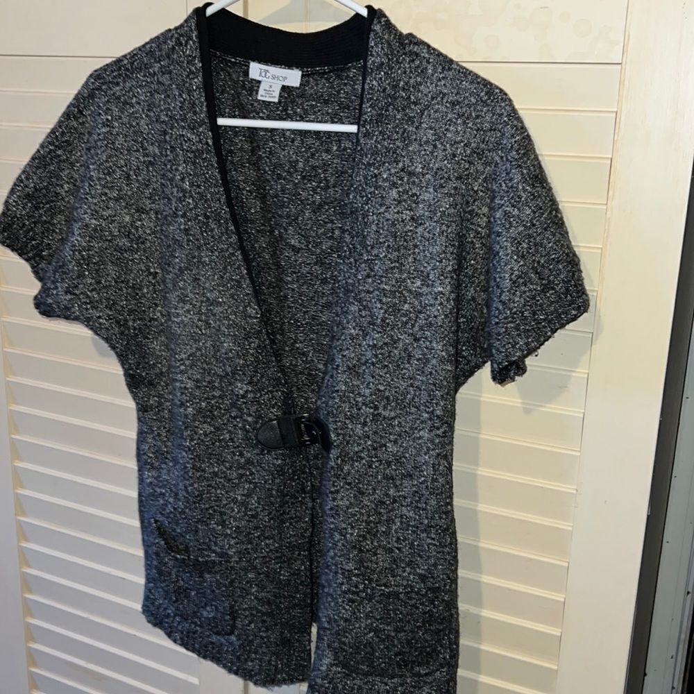 The Tog Shop Heather Knitted Short Sleeve Cardigan Sweater Size Small